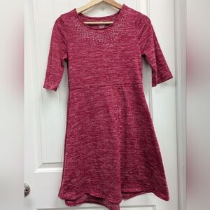 Faded Glory Red Knit Girls Dress With Rhinestones